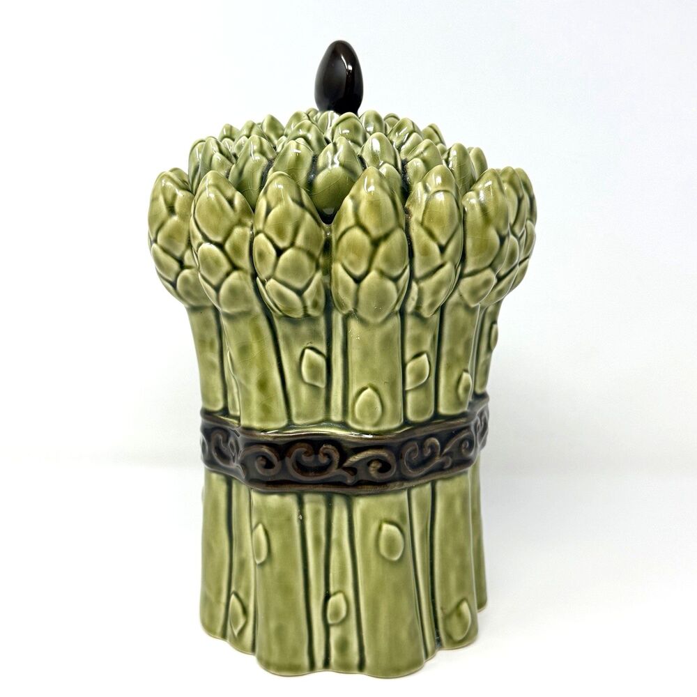 Grasslands Road Asparagus Canister Jar With Lid 12 Inch Vegetable Kitchen Decor